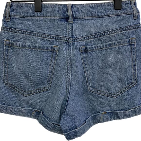Forever 21 Jean Shorts Medium Wash Low Rise Cuffed Hem Women's Blue 25. - Picture 2 of 8
